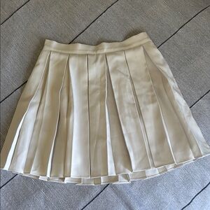 Elegant Cream Pleated Skirt